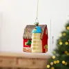 Nuevo adorno de plástico para árbol de Navidad de animal en motocicleta de Santa Claus soplado, accesorio de decoración navideña creativa