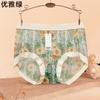 Roupa íntima sexy feminina sem costura cintura média malha microtransparente plus size menina cheinha respirável buraco no fundo sem clipe no quadril calcinha