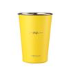 Vaso recto de acero inoxidable 304 de una sola capa con borde rizado, vaso para cerveza para exteriores, vaso para bebida fría, vaso de titanio, igual que la taza de café amarillo relámpago