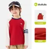Compra 2 y obtén 5 yuanes de descuentoRopa Infantil Familia Dudu Camiseta para Niños Ropa de Otoño Camiseta de Manga Larga Elegante para Niños Top de Otoño para Niñas T