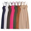 Aliexpress 2025 Verano Nuevo Estilo Europeo y Americano Sexy Ajustado Espalda Descubierta Estilo Lencería Vestido para Mujer con Tirantes Finos de Espagueti Longitud Media