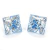 Anillo de moissanita azul hielo cuadrado de princesa con forma especial, ángulo recto cuadrado, color azul chapado, superficie de piedra desnuda de moissanita, venta al por mayor en vivo