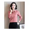 Camisa de Satén de Ácido Acético de Manga Larga Elástica con Sentido del Diseño, Nueva para Primavera y Otoño 2023, Versátil para Mujer