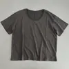 Camiseta de Verano Nueva Casual de Lino, Color Sólido, Manga Corta, Holgada para Mujer, Cuello en V, Versátil, Adelgazante, Transpirable, Top para el Día a Día