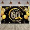 Tela de Fondo para Cumpleaños Número 10 Transfronteriza Banderín Creativo Bandera Fiesta Feliz Cumpleaños Tela Colgante Cortina de Fiesta