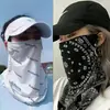 Mascarilla de Protección Solar Nueva de Verano para Hombres y Mujeres Hip-Hop Flor de Anacardo Moda Manga de Ciclismo Anti-UV Colgante en la Oreja Velillo de Seda Helada