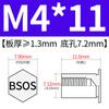 Yishenglong Pernos Remachables para Agujero Ciego de Acero Inoxidable Tuercas Remachables Placa de Presión Hexagonal Rosca Bsos-M3M4