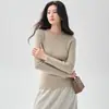 Suéter de Cashmere Vermelho Minimalista com Gola Redonda para Bebê, Macio, Fofo, Slim, Camada Base Emagrecedora, Tricô Quente