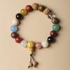 Pulsera Bodhi Multibeneficio y Multifortuna de Dieciocho Semillas, Estilo Estrella y Luna de 18 Semillas, Joyería Portátil Unisex, Cuentas de Oración Budistas, Adorno Portátil
