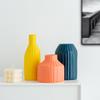 Conjunto de Vaso Três Peças com Textura Morandi, Recipiente de Flores Cerâmico Nórdico Wabi-Sabi, Decoração Suave Loja Física Suprimento Transfronteiriço Ornamento