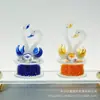 Cisne de Jade Blanco Transfronterizo con Diamante Decoración de Cristal para Coche Decoración de Escritorio para Sala de Estar Regalo de Tanabata Artesanía Creativa Regalo
