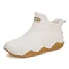 Zapatos impermeables moda caña baja botas de lluvia coreanas para hombre y mujer trabajo antideslizantes caña corta botas de lluvia estudiantes adulto uso exterior botas de agua