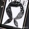 Nuevo Bufanda de Seda Elegante con Cuentas y Hebilla Magnética para Primavera/Verano, Estilo Europeo y Americano de Celebridad de Internet, Bufanda Suave para el Cuello de Seda Artificial, Cinta Suave para Mujeres