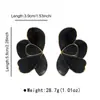 E14342 Pendientes Metálicos Transfronterizos con Textura de Flor Hoja Tridimensional para Mujer, Pendientes Versátiles de Pétalo con Goteo de Aceite Esmaltado para Otoño e Invierno