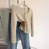 Cardigan de Punto Suave Elegante con Cuello Cuadrado para Mujer, Nuevo Estilo Coreano de Principios de Primavera, Diseño de Nicho, Suéter Corto Básico