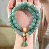Pulseira de sementes de bodhi com anel duplo, explosão de som, pó de pêssego mel, rosário para estudantes, pulseira literária para homens e mulheres