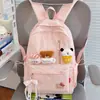 Mochila de estilo caricaturesco y femenino para estudiantes de secundaria y preparatoria, de gran capacidad, simple, elegante, mochila casual para niñas