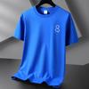 Camiseta de manga corta de algodón grueso de 220 g para hombre y mujer, de verano, holgada, de media manga, de talla grande, moderna, informal, con cuello redondo para estudiantes.