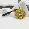 Pingente de Chaveiro para Carro com Pingente de Cabacinha e Mantra de Seis Caracteres, Estilo Unissex, Pequeno Presente Chaveiro de Fortuna e Prosperidade
