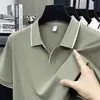 Camiseta de Manga Corta con Cuello para Hombre 2026 Verano Nueva Color Sólido Camisa Polo de Media Manga Informal de Gama Alta Versátil