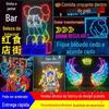 Personagens Emissores de Luz Neon, Fitas de Luz LED, Outdoors, Letras de Bar, Decoração de Logotipo, Estilização de Parede de Fundo, Placas Personalizadas