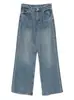 Denim Personalizado Transfronterizo Aliexpress Comercio Exterior Más Vendido Retro Jeans para Mujer de Cintura Alta Pierna Ancha Sueltos Rectos Largos