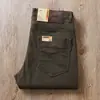 Estación europea otoño e invierno pantalones gruesos de sarga lavada clásico cinco bolsillos para hombre caqui corte business rectos pantalones casuales