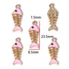 Nuevo Estilo Aceite Goteando Aleación Pez Pequeño Espina de Pescado Colgante de Collar Accesorios de Joyería DIY Pulsera Llavero Colgante W821