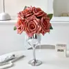Rosas Artificiais, Arranjos de Flores de Mesa de Jantar de Luxo Leve de Alta Qualidade, Enfeites Decorativos, Flores Artificiais, Buquês, Arranjos Florais, Entrega Transfronteiriça