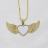Collar de alas de ángel especial transfronterizo de Amazon soporte inferior de amor colgante de personalidad imprimible soporte inferior de diamante Europeo y Americano
