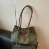 Bolso Tote de Gamuza, Bolso de Hombro Sencillo, Bolso de Mano Retro de Lujo Ligero de Nicho de Gran Capacidad, Bolso de Trabajo para Mujer