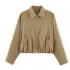 Moda europea y americana transfronteriza para mujer: chaqueta popular de cremallera de corte holgado + pantalones de pierna ancha con cintura elástica