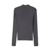 60 Peças Tricô de Lã Sem Costura Yangtze Worsted de Manga Longa Gola Alta para Mulheres no Outono e Inverno Cor Lisa Quente e Macio Camiseta Básica Waxy