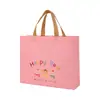 Bolsa No Tejida Personalizada Bolso para Tienda de Ropa de Mujer Bolsa para Ropa Bolsa de Compras Laminada Termosellada Personalización de Fábrica de Origen Termosellado