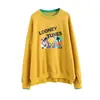 Sudadera Fina Estampada de Dibujos Animados para Mujer Primavera y Otoño Estilo Coreano Holgada Estilo Universitario Falso de Dos Piezas Pulóver para Estudiante Top de Manga Larga