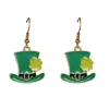 Pendientes de aleación para fiesta del Festival Irlandés transfronterizo europeo y americano moda St. Aretes de sombrero de trébol del Día de San Patricio para mujer