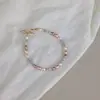 Collar de Perlas de Agua Dulce Rosa, Blanco y Morado de Ensueño, Elegante Conjunto de Pulsera y Collar con Cuentas de Colores Caramelo Dopamina