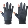 Ciclismo de Inverno Masculino Outdoor Camurça Tampa Flip-Top Dois Dedos Tela Sensível ao Toque À Prova de Vento e Frio Forrado com Fleece Espessado Quente Dirigindo Tela Sensível ao Toque