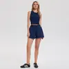 Conjunto Esportivo Feminino de Duas Peças: Top e Colete Fitness, Roupa para Yoga, Treino de Corrida, Badminton, Tênis, Conjunto Casual