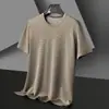 Camiseta Masculina de Manga Curta Verão Waffle Solta Manga Curta Top Meninos Camiseta Trendy Casual Malha Respirável