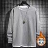 Sudadera Waffle Cálida de Invierno para Hombre, Forrada de Polar Otoño e Invierno, Gruesa, Pesada, Cuello Redondo, Holgada Casual, Top Falso de Dos Piezas