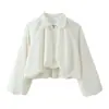 Ins transfronterizo europeo y americano 2026 nueva moda elegante ropa de mujer al por mayor color liso solapa casual cremallera chaqueta abrigo