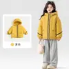 Estilo Nuevo Otoño e Invierno Unisex para Niños Chaqueta Gruesa Cálida de Algodón Plumón con Forro Polar, con Capucha, para Niños Medianos y Mayores, Top Chaqueta de Algodón
