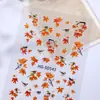 Pegatina para Uñas Ruyi de Caqui de Otoño Relieve 5D Hoja de Arce Tridimensional Caqui Pegatina para Arte de Uñas DIY Accesorios Estilo Hg