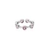 Anillo de Zirconia Rosa en Forma de Corazón para Mujer, Diseño de Nicho Vintage Francés, Anillo Ajustable para el Día a Día, Anillo de Moda para el Dedo Índice