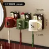 Estante de Almacenamiento para Cepillo de Dientes y Vaso de Enjuague Bucal Doméstico Montado en Pared Sin Taladro Estilo Antiguo Colgador de Vaso de Dientes para Baño
