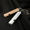Equipo de emergencia para exteriores silbato de supervivencia, silbato metálico de alta frecuencia sin núcleo de doble tubo, silbato de rescate portátil de aleación de aluminio para niños