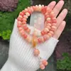 Pulsera de Raíz de Bodhi Rosa y Morada Más Vendida en Transmisión en Vivo con Cuentas de Ábaco Flor de Ciruelo, Joyería de Estilo Chino Nuevo de Doble Círculo, Pulsera de Amistad para Mujeres, Al por Mayor