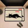 Tapete de Chão de Lama Diatomácea Gato Preto Desenho Animado Porta de Banheiro Resistente ao Desgaste Secagem Rápida Tapete para os Pés Tapete Doméstico Antiderrapante para Banheiro Tapete Absorvente
