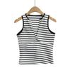 Chaleco de cuello bajo sexy a rayas para chica, nuevo estilo europeo y americano, de primavera 651-25